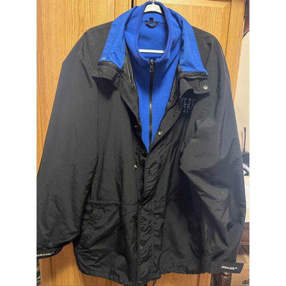 University of Kentucky UK Wildcats Black Jacket w/Removable Fleece Vest - 2XL